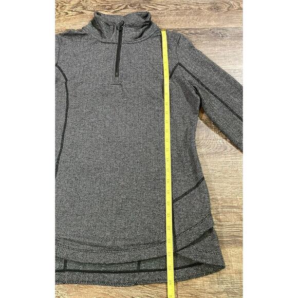 Mondetta Black & Gray Herringbone Quarter Zip Long Sleeve Women’s M - Picture 3 of 9